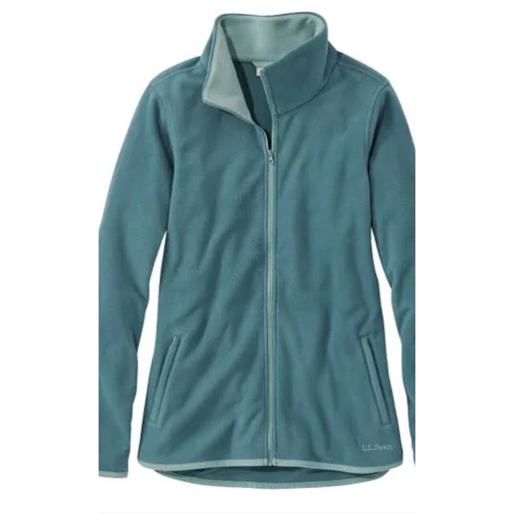 LL Bean Womens XL Seafoam Full Zip Fleece Jacket Gorpcore Hiking Outdoor